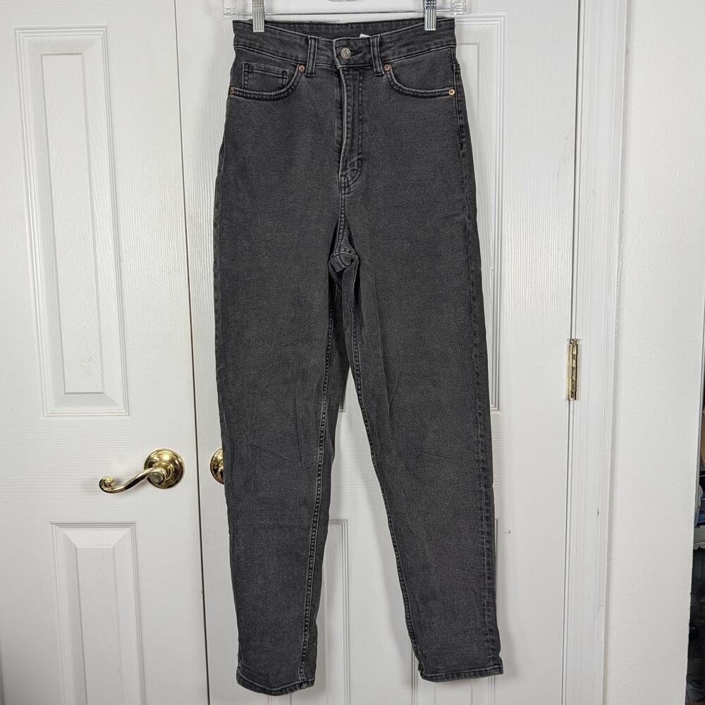 H&M Divided High-Waisted Mom Jeans - Faded Black - US 4 / EUR 36